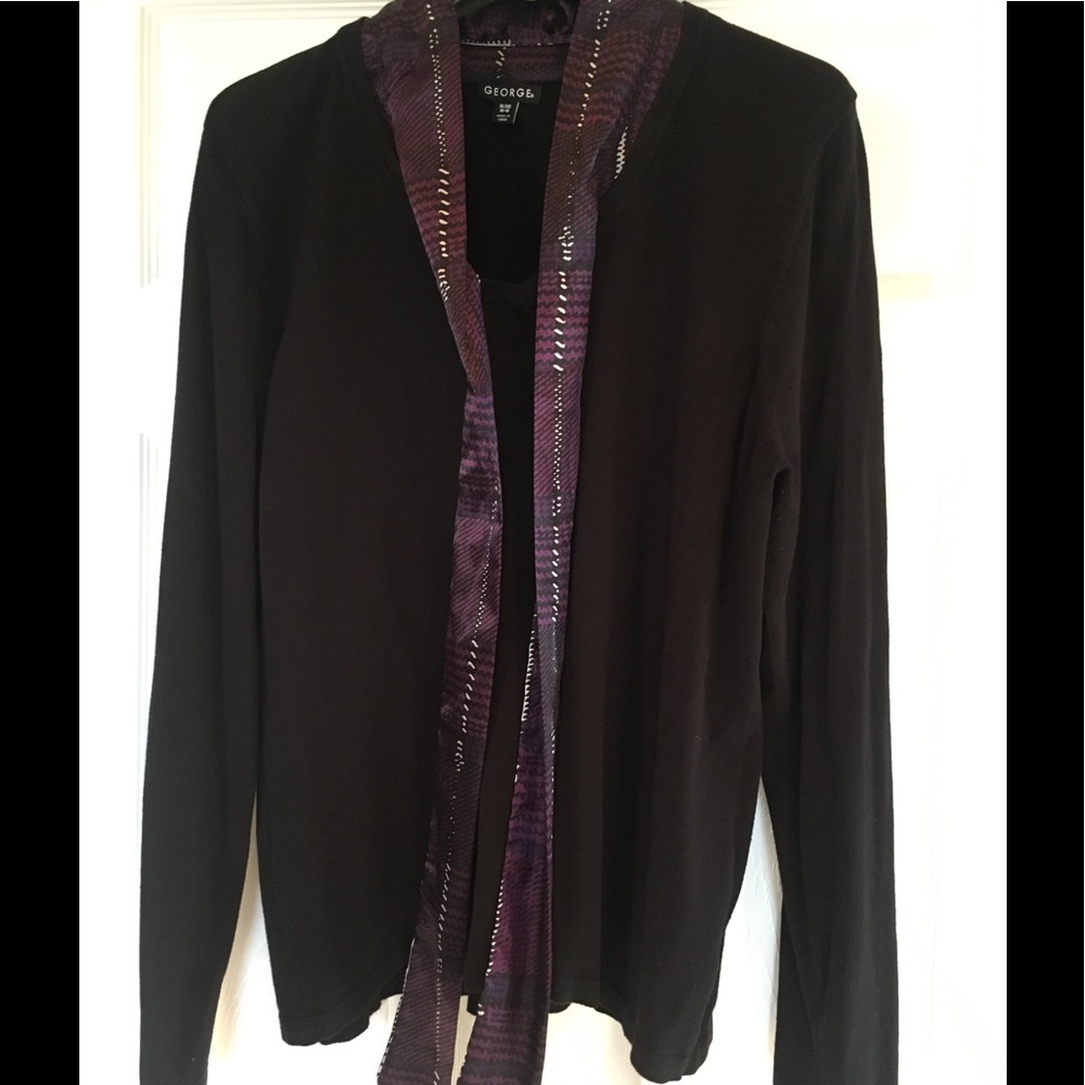 George Mock Layered Look Knit Top NWOT Purple